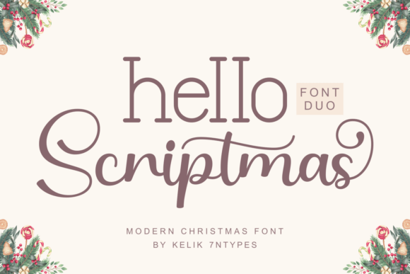 Hello Scriptmas Duo Font: Festive Elegance