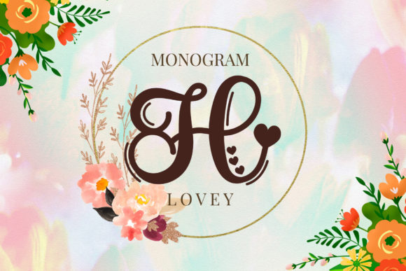 Lovey Monogram Font: Elegant Handwritten Style for Designs