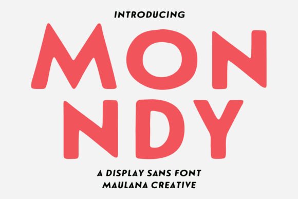 Monndy Stamp Display Font: A Bold, Rough Sans Serif