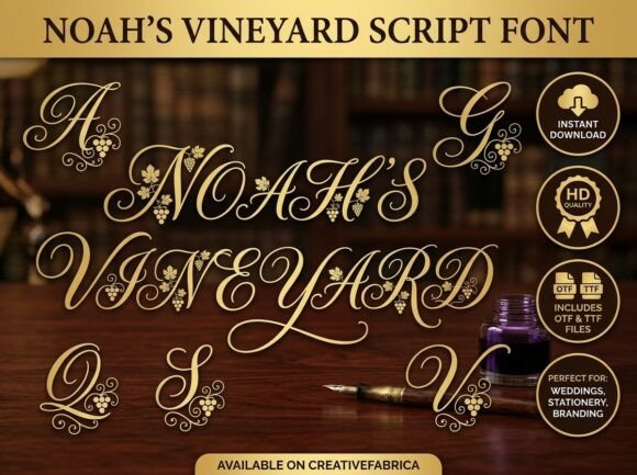 Noah's Vineyard Font: Artisan Elegance for Your Designs
