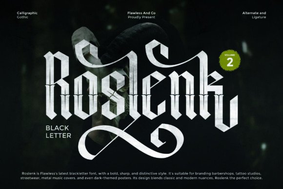 Roslenk Volume 2: A Bold Blackletter Typeface
